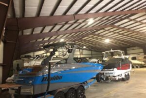 boats in an indoor storage facility in roanoke texas