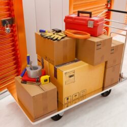 small business owner using self storage